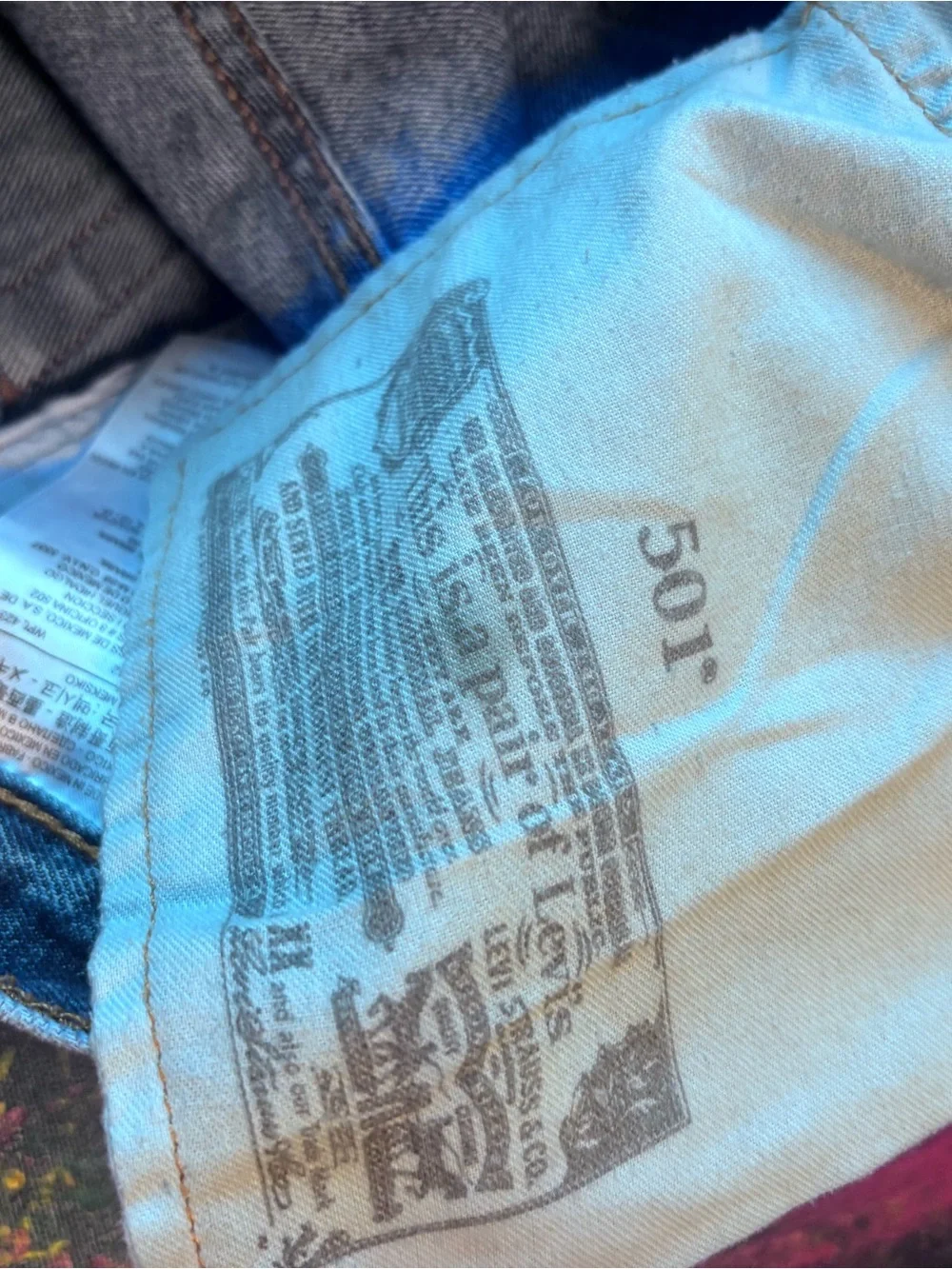 Levi's 501 Men's Blue Denim Straight Jeans with Red Tab 35x34